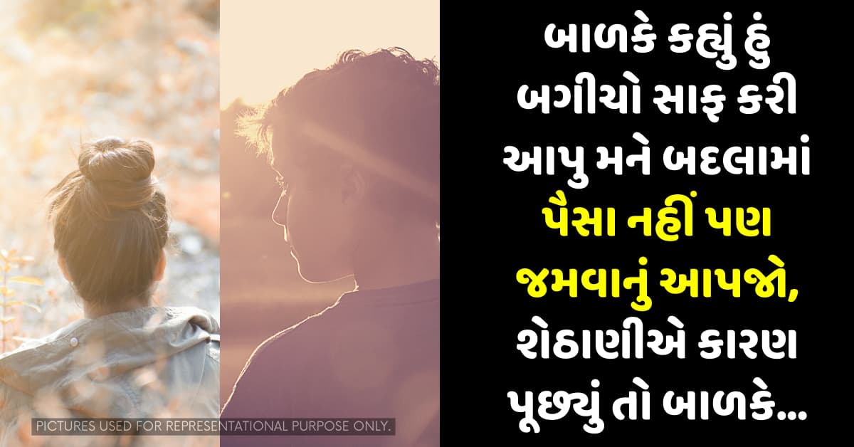 બાળકે કહ્યું હું બગીચો સાફ કરી આપુ મને બદલામાં પૈસા નહીં પણ જમવાનું આપજો, શેઠાણીએ કારણ પૂછ્યું તો બાળકે…