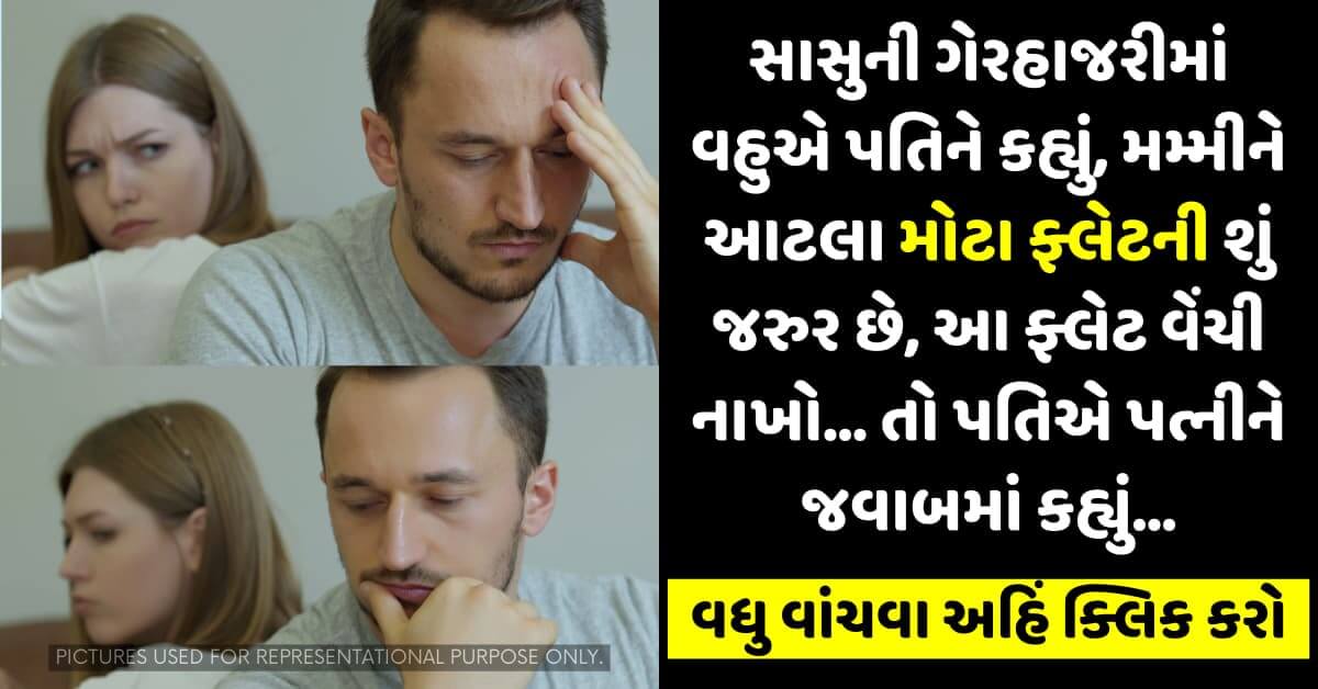 સાસુની ગેરહાજરીમાં વહુએ પતિને કહ્યું, મમ્મીને આટલા મોટા ફ્લેટની શું જરુર છે, આ ફ્લેટ વેંચી નાખો… તો પતિએ પત્નીને જવાબમાં કહ્યું…