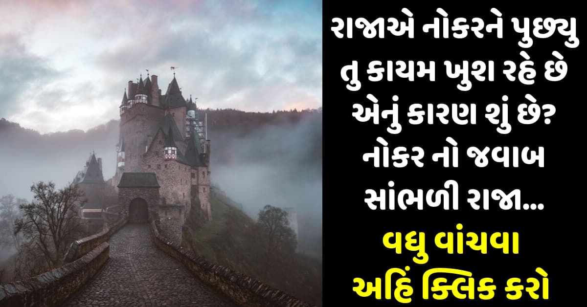 રાજાએ નોકરને પુછ્યુ તુ કાયમ ખુશ રહે છે એનું કારણ શું છે? નોકર નો જવાબ સાંભળી રાજા…